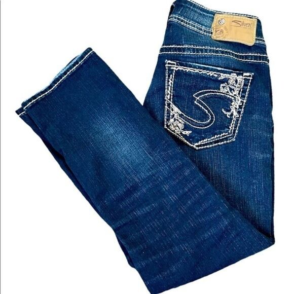 Silver Mid-Capri Denim Jeans - Picture 3 of 6